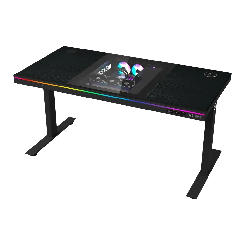 LORGAR Elite DE90W Žaidimų Stalas ir Korpusas | Black, Melamine