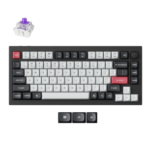 DĖMESIO! PAŽEISTA PAKUOTĖ! Keychron Q1 HE Wireless Belaidė Žaidimų Klaviatūra | Carbon Black, Gateron Magnetic Nebula