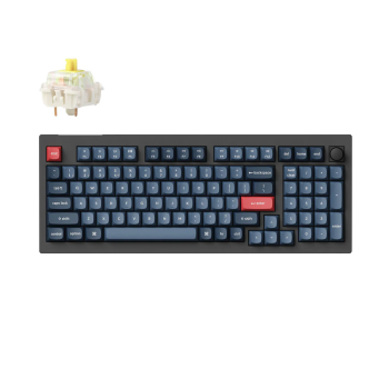 DĖMESIO! PAŽEISTA PAKUOTĖ! Keychron V5 Max Wireless Belaidė Žaidimų Klaviatūra | Carbon Black, Gateron Jupiter Banana