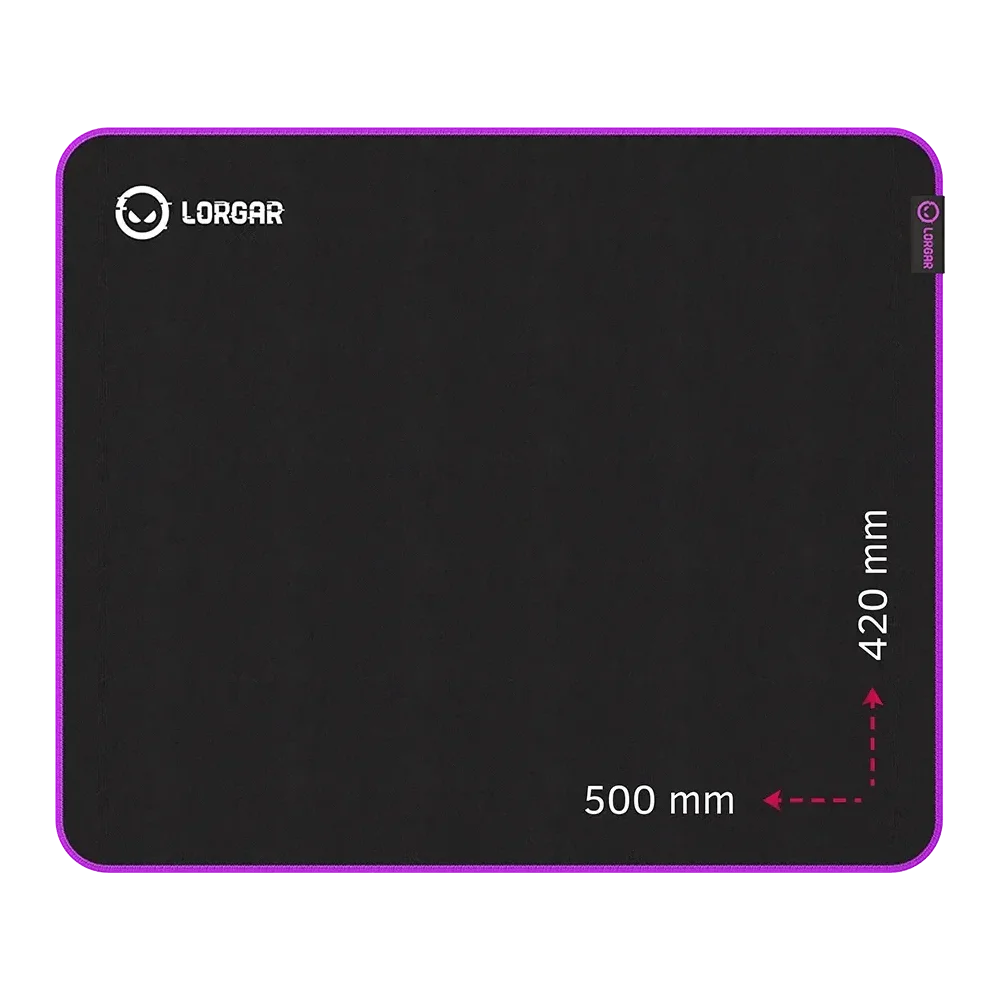 LORGAR Main 325 Pelės Kilimėlis | Black / Purple