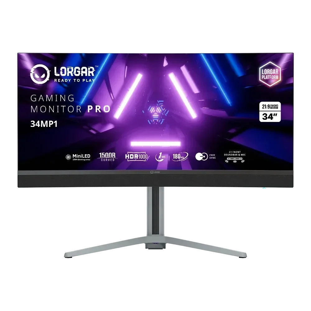 LORGAR Pro 34MP1 Monitorius | 34", UWQHD, Curved VA, 180 Hz