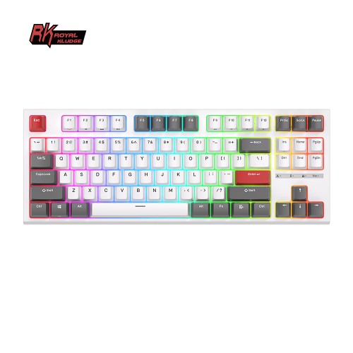 Royal Kludge RK R87 TKL - US layout - Red Switches - White (Balta) Mechaninė Žaidimų Klaviatūra