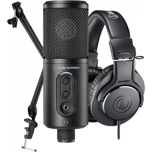 Audio-Technica CREATOR PACK ATR2500x-USB + ATH-M20x Komplektas: Mikrofonas + Ausinės + Laikiklis