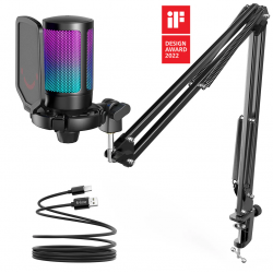 FIFINE AmpliGame A6T RGB Black (Juodas) Kondensatorinis Mikrofonas