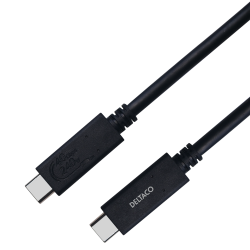 Deltaco USBC-4008M 0.8m 5A 240W Black (Juodas) USB-C Laidas
