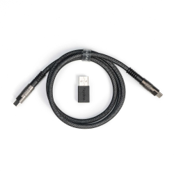 Keychron Double-Sleeved Geek Cable (Cab-21) Black (Juodas) Klaviatūros Laidas  
