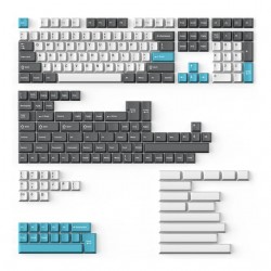 Keychron Double Shot Cherry PBT Full Keycap Set | Grey, White, and Blue