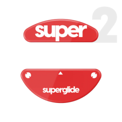 Superglide 2 (Type-C) Glass Skates SteelSeries Aerox 3 (2022) & Aerox 5 & Aerox 9 Wireless Red (Raudoni) Pakaitiniai Mouse Feet