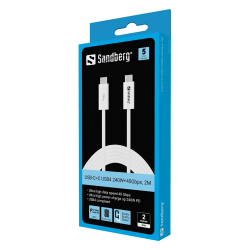 SANDBERG USB-C>C USB4 240W+40Gbps 2M USB-C Laidas
