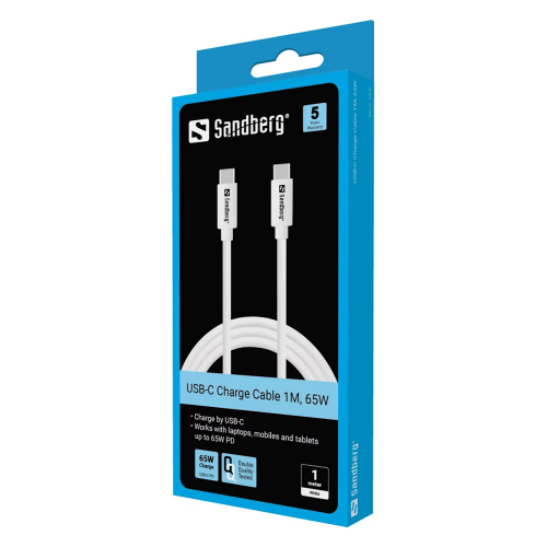 SANDBERG USB-C Charge Cable 1M 65W USB-C Laidas