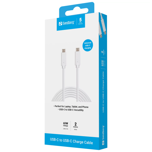 SANDBERG USB-C Charge Cable 2M 65W USB-C Laidas