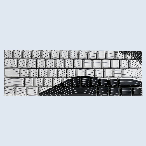 Wooting Magnetic Wave Keycap Set | Black & White
