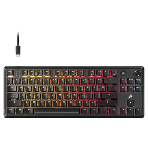 Corsair Gaming K70 CORE TKL RGB - US layout - Red Linear Switches - Black (Juoda) Mechaninė Žaidimų Klaviatūra