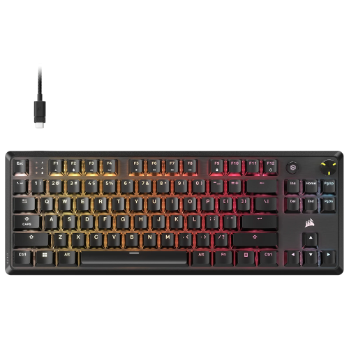 Corsair Gaming K70 CORE TKL - US layout - MLX Linear Switches - Black (Juoda) Mechaninė Žaidimų Klaviatūra