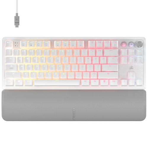 Corsair Gaming K70 PRO TKL HE - US layout - MGX Magnetic Switches - White (Balta) Magnetinė Žaidimų Klaviatūra