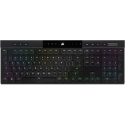 Corsair Gaming K100 AIR WIRELESS - US layout - Cherry MX Low Profile Tactile Switches - Black (Juoda) Mechaninė Belaidė Žaidimų Klaviatūra
