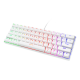 Žaidimų Klaviatūra Deltaco Mini WK85R - US Layout, RGB - Red Switches - White (Balta) GAM-075-W-US