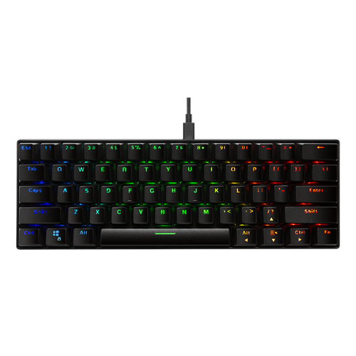 Deltaco Mini DK430 RGB - US Layout - Red Switches - Black (Juoda) Mechaninė Žaidimų Klaviatūra