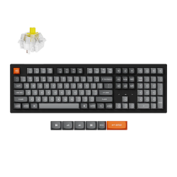 Keychron K10 Max Wireless (K10M-H4) - US Layout - Hot-Swappable Super Banana Switches - Black (Juoda) Mechaninė Belaidė Žaidimų Klaviatūra