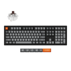 Keychron K10 Max Wireless (K10M-H3) - US Layout - Hot-Swappable Super Brown Switches - Black (Juoda) Mechaninė Belaidė Žaidimų Klaviatūra
