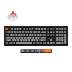 Keychron K10 Max Wireless (K10M-H1) - US Layout - Hot-Swappable Super Red Switches - Black (Juoda) Mechaninė Belaidė Žaidimų Klaviatūra