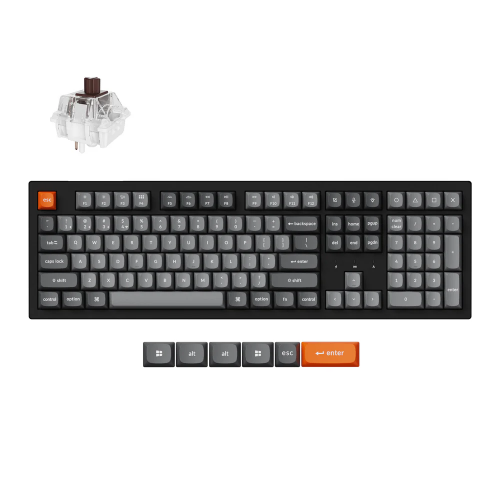 Keychron K10 Max Wireless - US Layout - Hot-Swappable Super Brown Switches (K10M-H3) Mechaninė Belaidė Žaidimų Klaviatūra