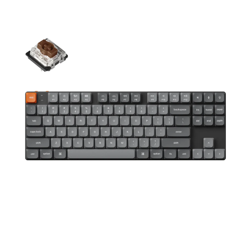 Keychron K1 Max Wireless - US Layout - Hot-Swappable Low Profile Gateron Brown (K1M-H3) Mechaninė Belaidė Žaidimų Klaviatūra