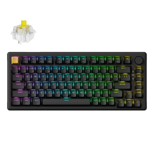 Keychron J2 Wireless (KJ2-H4) - US Layout - Hot-Swappable Super Banana - Black (Juoda) Mechaninė Belaidė Žaidimų Klaviatūra