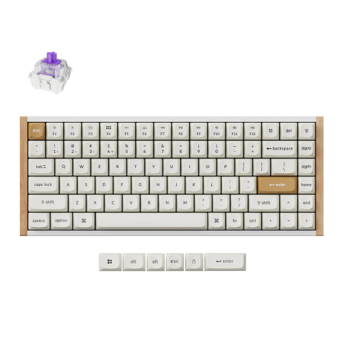 Keychron K2 HE SE Wireless - US Layout - Gateron Magnetic Nebula White (K2H-Q1) Balta Magnetinė Belaidė Žaidimų Klaviatūra