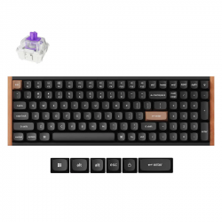 Keychron K4 HE Wireless (K4H-F1) - US Layout - Hot-Swappable Gateron Magnetic Nebula - Carbon Black (Juoda) Magnetinė Belaidė Žaidimų Klaviatūra