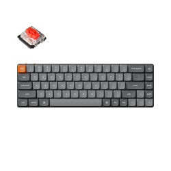 Keychron K7 Max Wireless (K7M-H1) - US Layout - Hot-Swappable Low Profile Gateron Red - Black (Juoda) Mechaninė Belaidė Žaidimų Klaviatūra