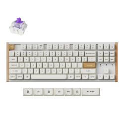 Keychron K8 HE Wireless (K8H-Q1) - US Layout - Gateron Magnetic Nebula - White (Balta) Magnetinė Belaidė Žaidimų Klaviatūra