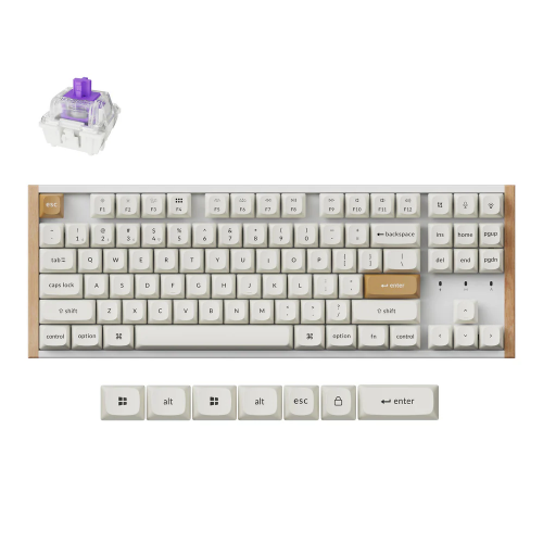 Keychron K8 HE Wireless (K8H-Q1) - US Layout - Gateron Magnetic Nebula - White (Balta) Magnetinė Belaidė Žaidimų Klaviatūra