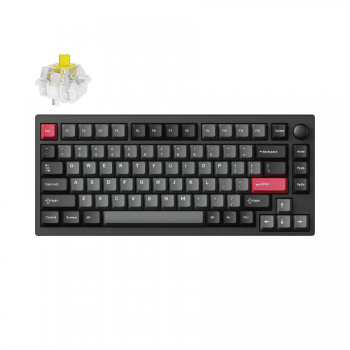 Keychron Lemokey P1 Pro Wireless (P1P-M4) - US Layout - Hot-Swappable Super Banana Switches - Carbon Black (Juoda) Mechaninė Belaidė Žaidimų Klaviatūra Keychron Lemokey P1 Pro Wireless (P1P-M4) - US Layout - Hot-Swappable Super Banana Switches - Carbon Black (Juoda) Mechaninė Belaidė Žaidimų Klaviatūra