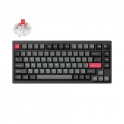 Keychron Lemokey P1 Pro Wireless (P1P-M1) - US Layout - Hot-Swappable Super Red Switches - Carbon Black (Juoda) Mechaninė Belaidė Žaidimų Klaviatūra