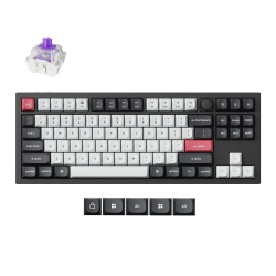 Keychron Q3 HE Wireless (Q3H-M1)  - US Layout - Gateron Magnetic Nebula - Carbon Black (Juoda) Magnetinė Belaidė Žaidimų Klaviatūra
