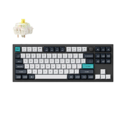 Keychron Q3 Max Wireless (Q3M-M4) - US Layout - Hot-Swappable Jupiter Banana - Carbon Black (Juoda) Mechaninė Belaidė Žaidimų Klaviatūra