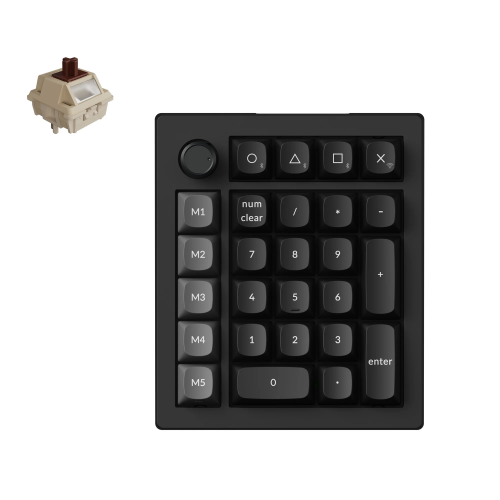 Keychron V0 Ultra Wireless (V0U-D3) - US Layout - Hot-Swappable Silk POM Brown - Black (Juoda) Mechaninė Belaidė Žaidimų Klaviatūra