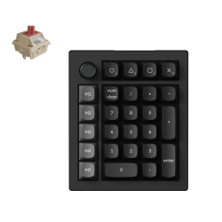 Keychron V0 Ultra Wireless (V0U-D1) - US Layout - Hot-Swappable Silk POM Red - Black (Juoda) Mechaninė Belaidė Žaidimų Klaviatūra