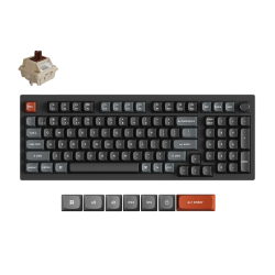 Keychron V5 Max Wireless (V5U-D3) - US Layout - Hot-Swappable Silk POM Brown - Black (Juoda) Mechaninė Belaidė Žaidimų Klaviatūra