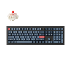 Keychron V6 Max Wireless (V6M-D1) - US Layout - Hot-Swappable Gateron Jupiter Red Switches - Carbon Black (Juoda) Mechaninė Belaidė Žaidimų Klaviatūra