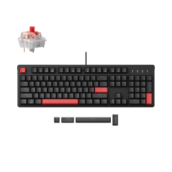 Keychron Lemokey X3 (X3-A1) - US Layout - Linear Red Switches - Black (Juoda) Mechaninė Žaidimų Klaviatūra