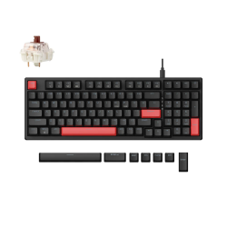 Keychron Lemokey X5 (X5-A3) - US Layout - Tactile Brown Switches - Black (Juoda) Mechaninė Žaidimų Klaviatūra