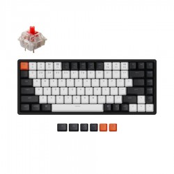 Keychron K2 Wireless (K2-C1H) - US Layout - Hot-Swappable Super Red - Black (Juoda) Mechaninė Belaidė Žaidimų Klaviatūra