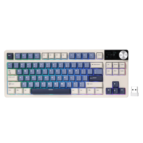 Royal Kludge RK S85 - US layout - Hot-Swappable Cloud Switches - Horizon Blue (Mėlyna) Mechaninė Belaidė Žaidimų Klaviatūra