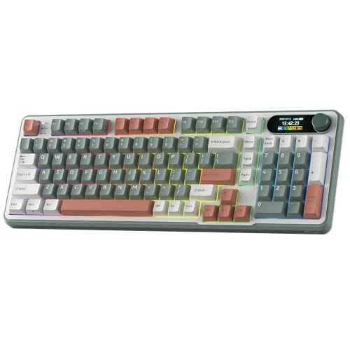 Royal Kludge RK S98 - US Layout - Hot-Swappable Chartreuse Switches - Camping (Žalia) Mechaninė Belaidė Žaidimų Klaviatūra