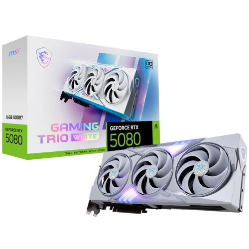 MSI GeForce RTX 5080 16G GAMING TRIO OC WHITE GPU Vaizdo Plokštė MSI GeForce RTX 5080 16G GAMING TRIO OC WHITE GPU Vaizdo Plokštė