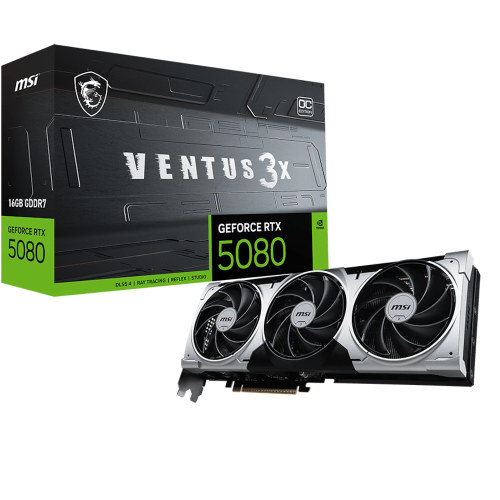 MSI GeForce RTX 5080 16G VENTUS 3X OC PLUS GPU Vaizdo Plokštė