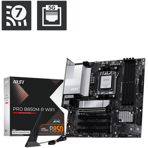 MSI PRO B850M-P WIFI Pagrindinė Plokštė MSI PRO B850M-P WIFI Pagrindinė Plokštė