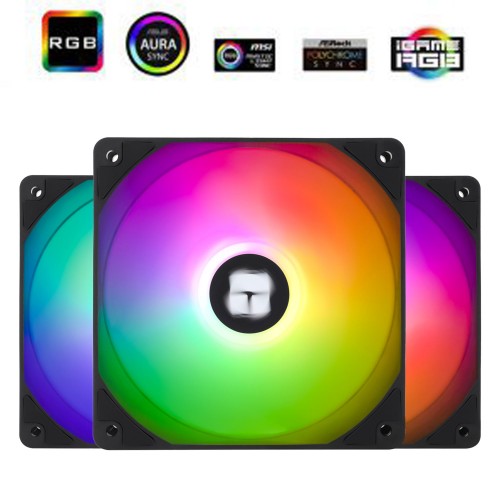 Thermalright TL-C12C-S X3 PWM ARGB Black 3vnt. (120mm) (Juodi) Ventiliatoriai